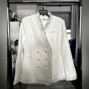 Ailunna | Jackets & Coats | Nwt White Doublebreasted Tweed
